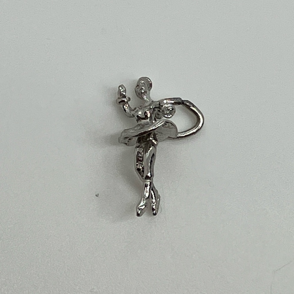 Vtg 925 Sterling Silver Ballerina Dancer Tutu Charm / Pendant